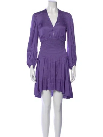 Pre-owned Maje V-neck Mini Dress W/ Tags In Purple