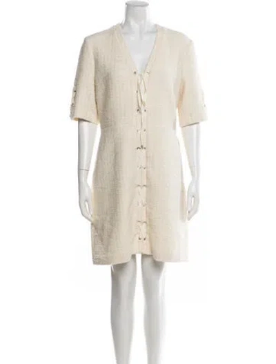 Pre-owned Maje V-neck Mini Dress W/ Tags In White