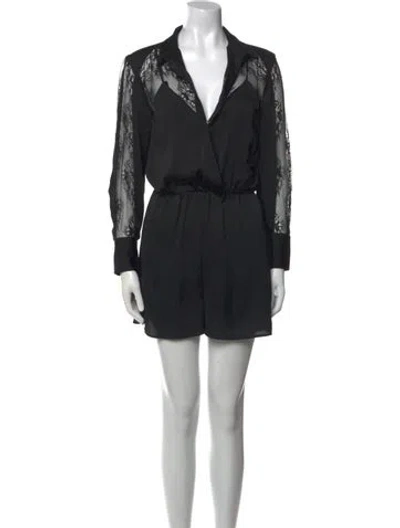 Pre-owned Maje V-neck Romper In Black