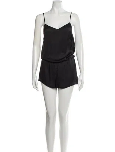 Pre-owned Maje V-neck Romper In Black
