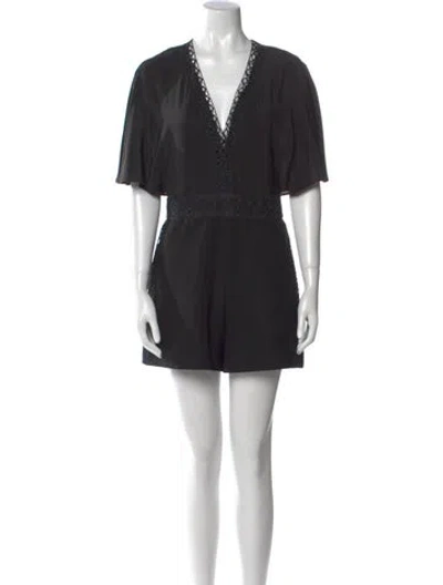 Pre-owned Maje V-neck Romper In Black