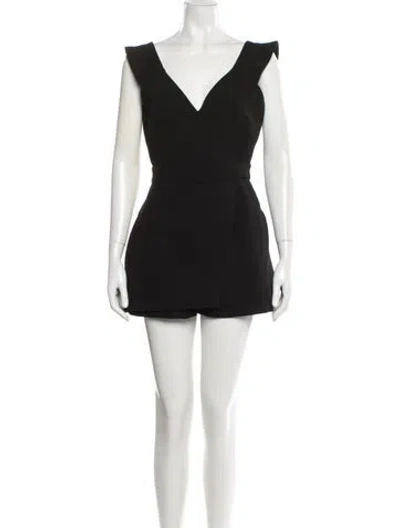 Pre-owned Maje V-neck Romper In Black