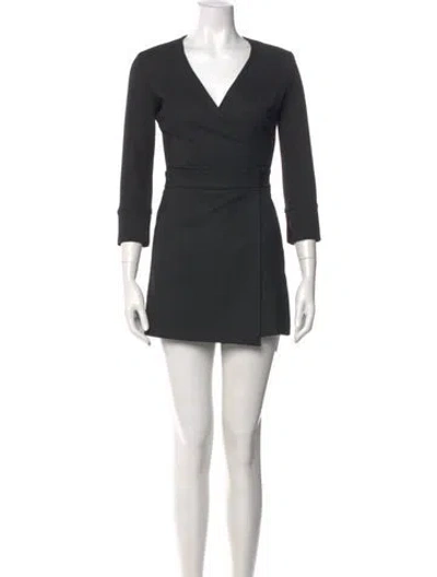 Pre-owned Maje V-neck Romper In Black