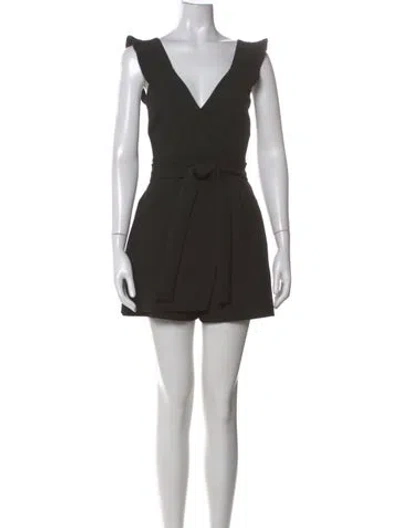 Pre-owned Maje V-neck Romper In Black