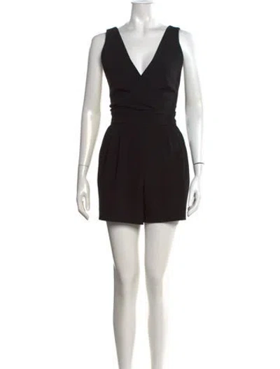 Pre-owned Maje V-neck Romper In Black