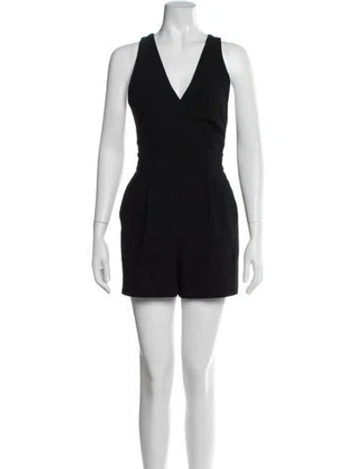Pre-owned Maje V-neck Romper In Black