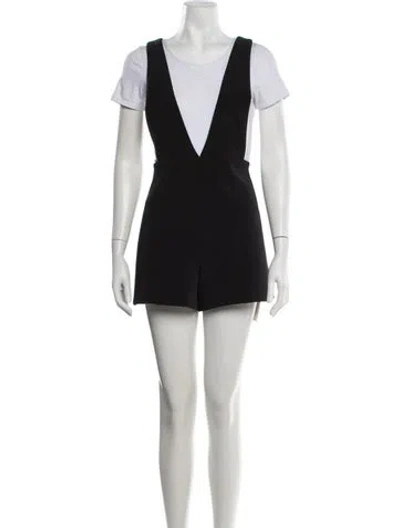 Pre-owned Maje V-neck Romper In Black
