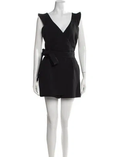Pre-owned Maje V-neck Romper In Black