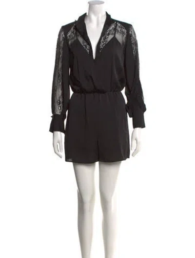 Pre-owned Maje V-neck Romper In Black