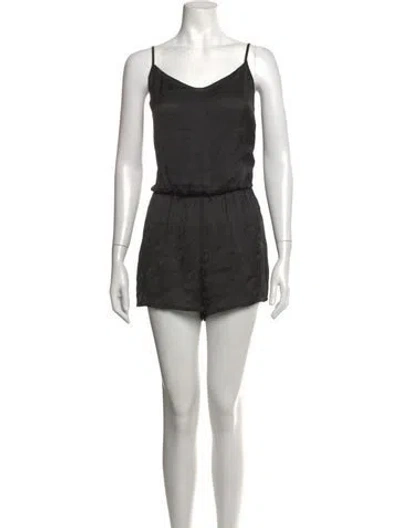 Pre-owned Maje V-neck Romper In Black