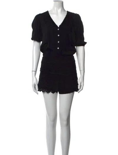 Pre-owned Maje V-neck Romper In Black