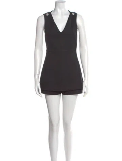 Pre-owned Maje V-neck Romper In Gray