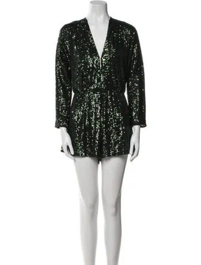 Pre-owned Maje V-neck Romper In Green