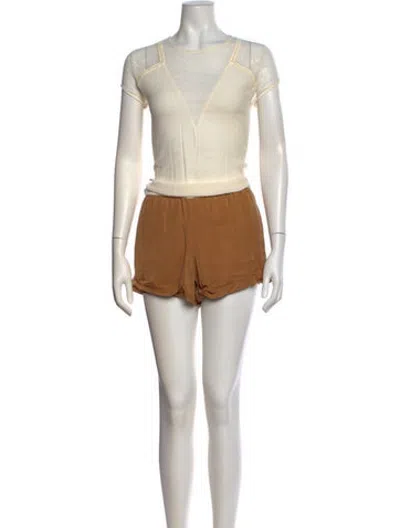 Pre-owned Maje V-neck Romper In Neutrals