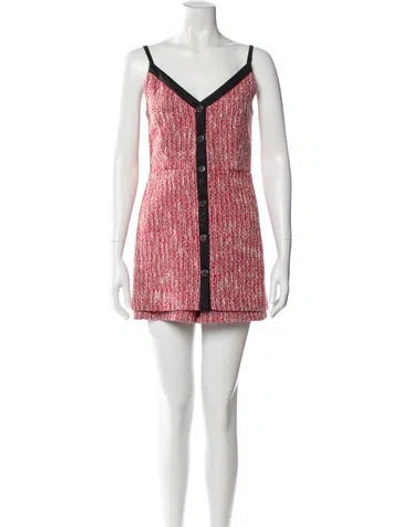 Pre-owned Maje V-neck Romper In Red