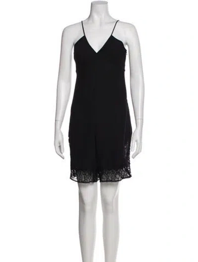 Pre-owned Maje V-neck Romper W/ Tags In Black