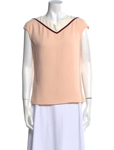Pre-owned Maje V-neck Short Sleeve Sweatshirt In Pink