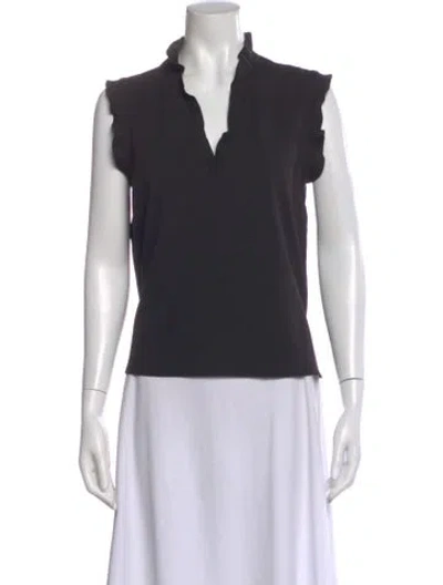 Pre-owned Maje V-neck Sleeveless Blouse In Gray
