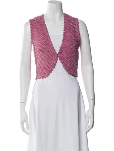 Pre-owned Maje V-neck Sleeveless Crop Top