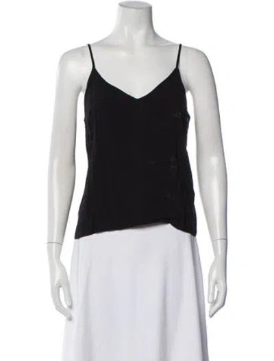 Pre-owned Maje V-neck Sleeveless Top In Black