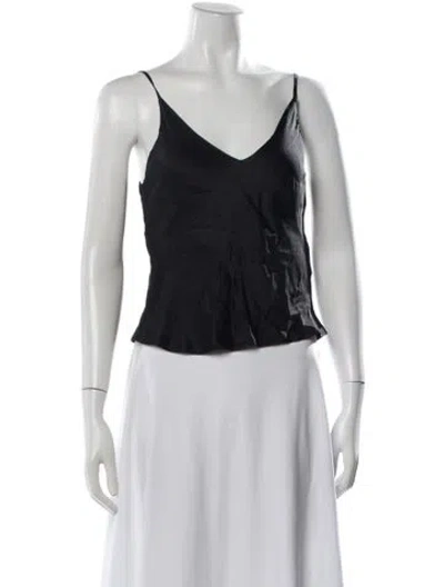 Pre-owned Maje V-neck Sleeveless Top In Black