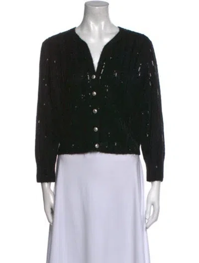 Pre-owned Maje V-neck Sweater In Black