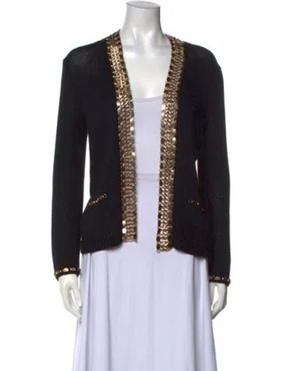 Pre-owned Maje V-neck Sweater In Black