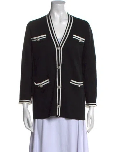 Pre-owned Maje V-neck Sweater In Black