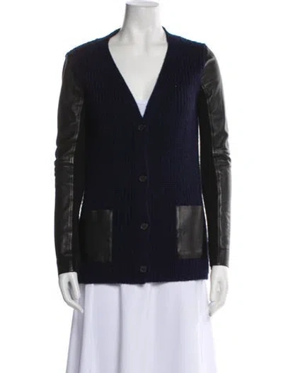 Pre-owned Maje V-neck Sweater In Black