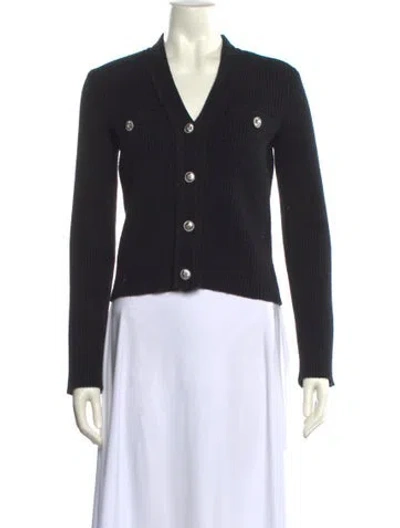 Pre-owned Maje V-neck Sweater In Black