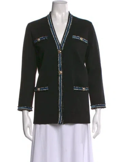 Pre-owned Maje V-neck Sweater In Black