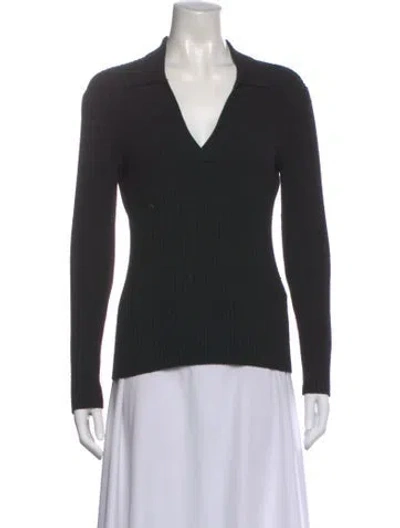 Pre-owned Maje V-neck Sweater In Black