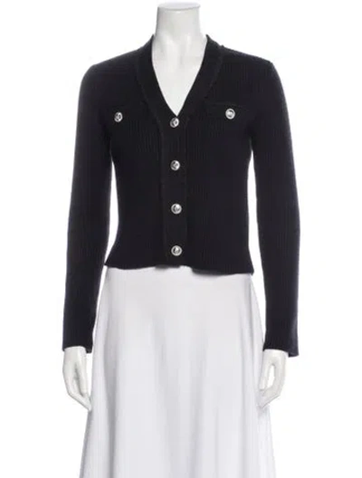 Pre-owned Maje V-neck Sweater In Black