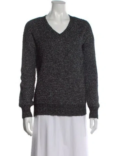 Pre-owned Maje V-neck Sweater In Black