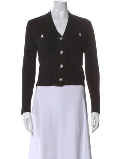 Pre-owned Maje V-neck Sweater In Black