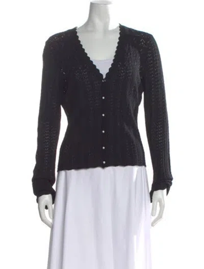 Pre-owned Maje V-neck Sweater In Black