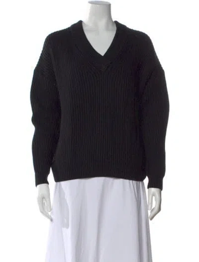 Pre-owned Maje V-neck Sweater In Black