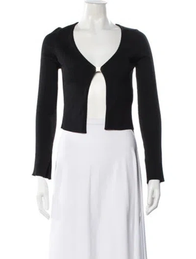 Pre-owned Maje V-neck Sweater In Black