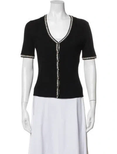 Pre-owned Maje V-neck Sweater In Black