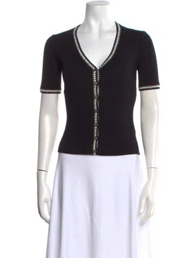 Pre-owned Maje V-neck Sweater In Black