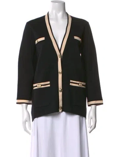 Pre-owned Maje V-neck Sweater In Black