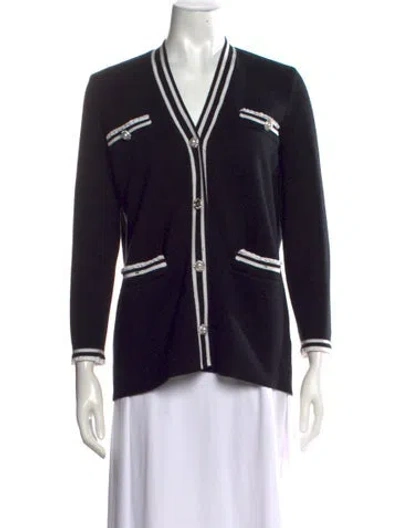 Pre-owned Maje V-neck Sweater In Black