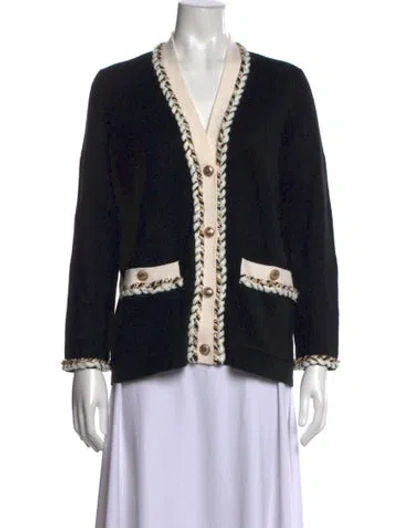 Pre-owned Maje V-neck Sweater In Black