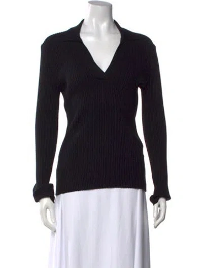 Pre-owned Maje V-neck Sweater In Black