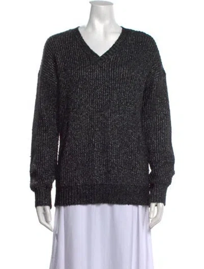 Pre-owned Maje V-neck Sweater In Black