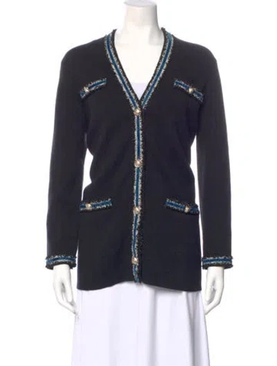 Pre-owned Maje V-neck Sweater In Blue