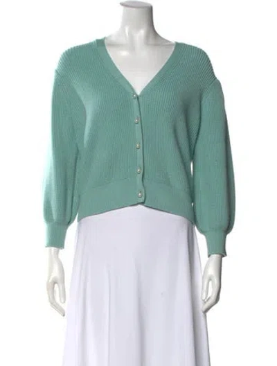 Pre-owned Maje V-neck Sweater In Blue