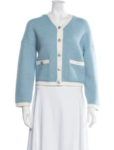 Pre-owned Maje V-neck Sweater In Blue