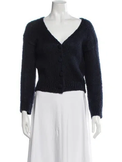 Pre-owned Maje V-neck Sweater In Blue