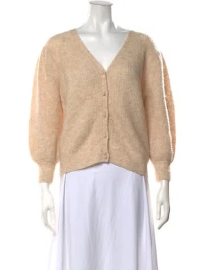 Pre-owned Maje V-neck Sweater In Brown/neutrals